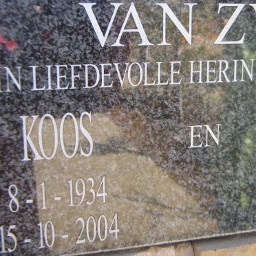ZYL Koos, van 1934-2004 &amp; Dinah 1934-2011