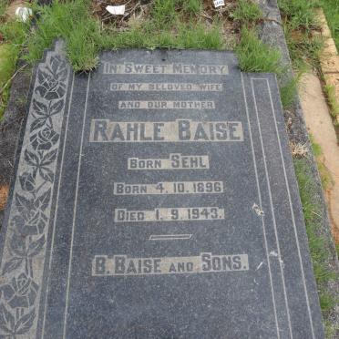 BAISE Rahle nee SEHL 1896-1943