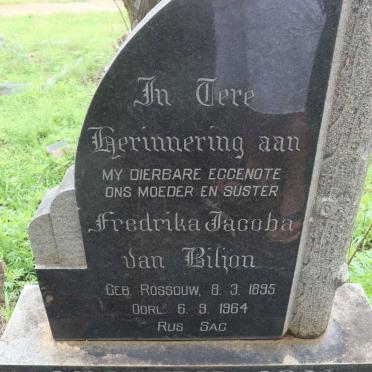 BILJON Fredrika Jacoba, van nee ROSSOUW 1895-1964