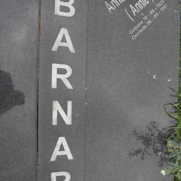 BARNARD Cornelius Johannes 1916-1999 &amp; Anna Christina 1920-1999 