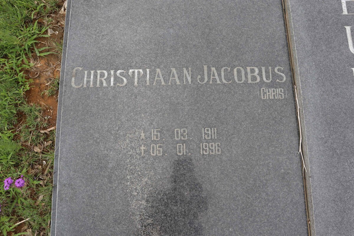 BURGER Christiaan Jacobus 1911-1996 &amp; Sophia Catherina 1923-1996