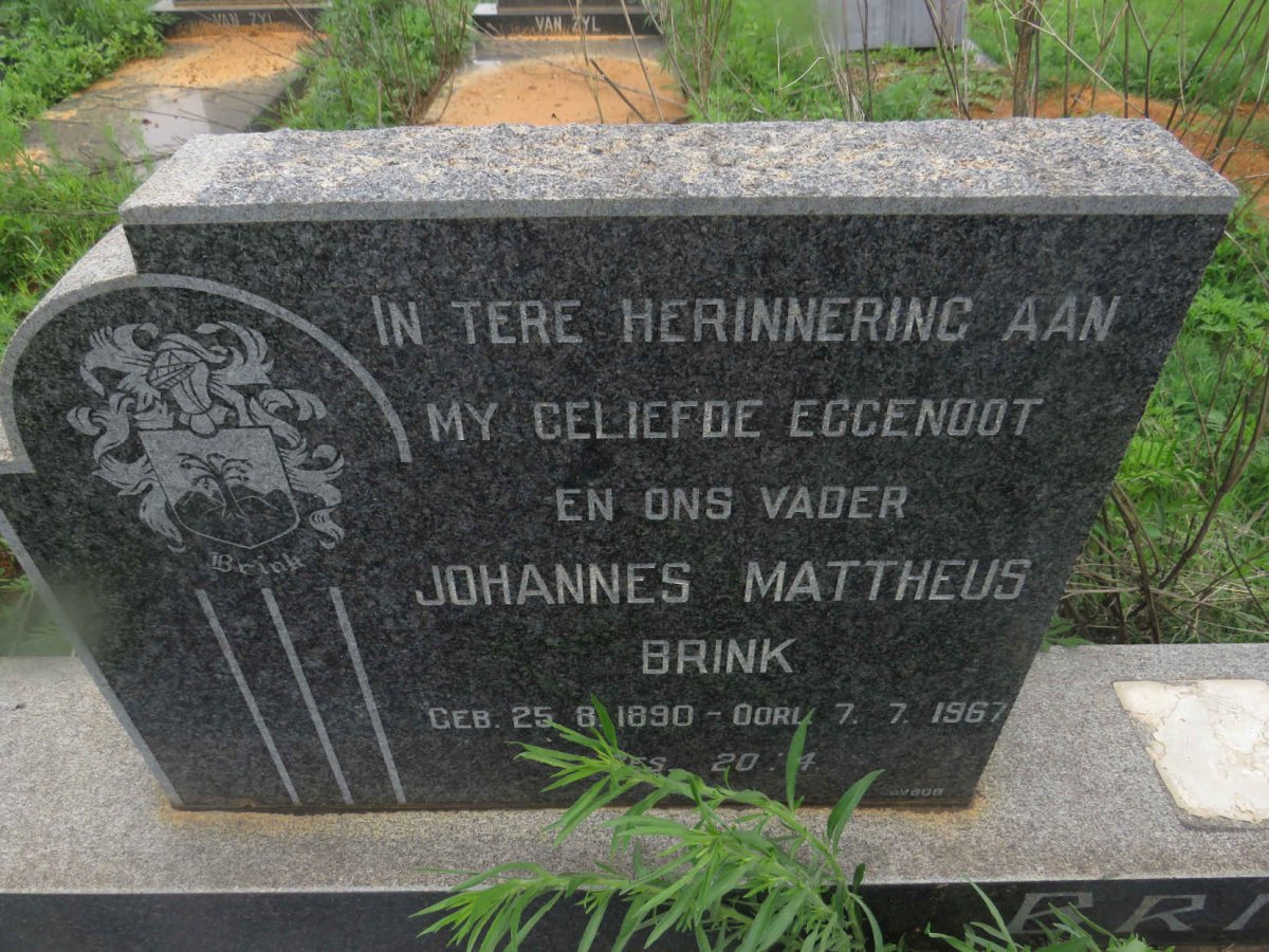 BRINK Johannes Mattheus 1890-1967