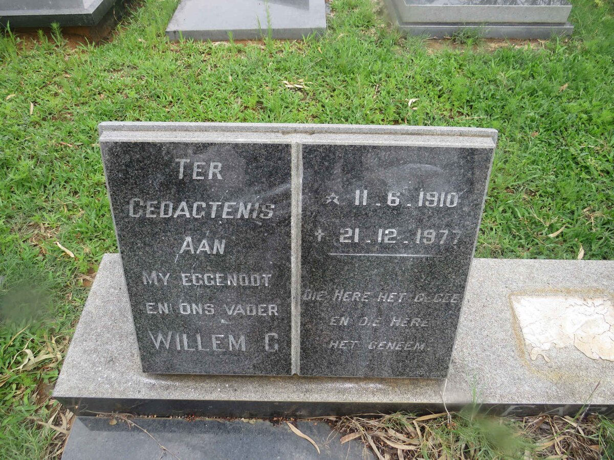 EARLE Willem G. 1910-1977 &amp; Susanna C.M. VILJOEN 1916-1991