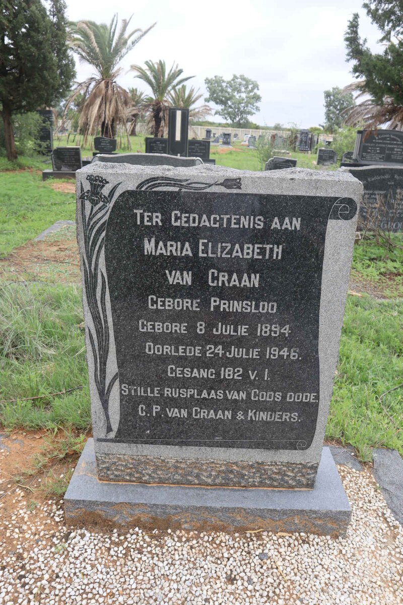 GRAAN Maria Elizabeth, van nee PRINSLOO 1894-1946