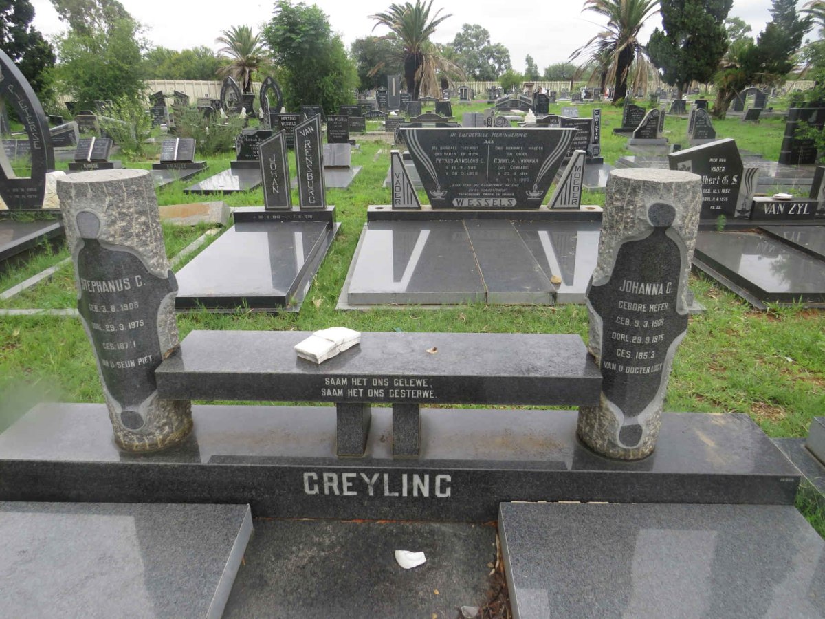 GREYLING Stephanus G. 1908-1975 &amp; Johanna C. HEFER 1909-1975