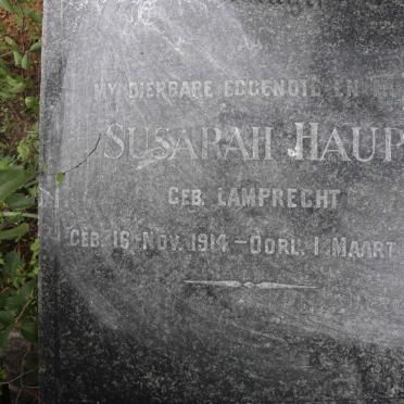 HAUPT Susarah nee LAMPRECHT 1914-1950