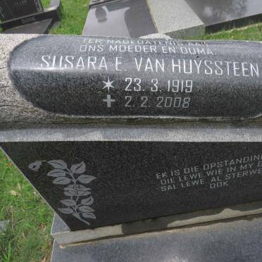HUYSSTEEN Susara E., van 1919-2008