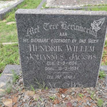 JACOBS Hendrik Willem Johannes 1894-1954