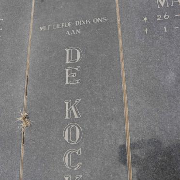 KOCK Danie, de 1925-1993 &amp; Marie 1923-2006