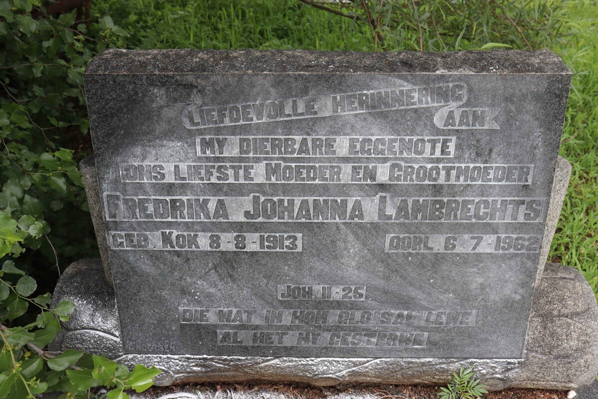 LAMBRECHTS Fredrika Johanna 1913-1962