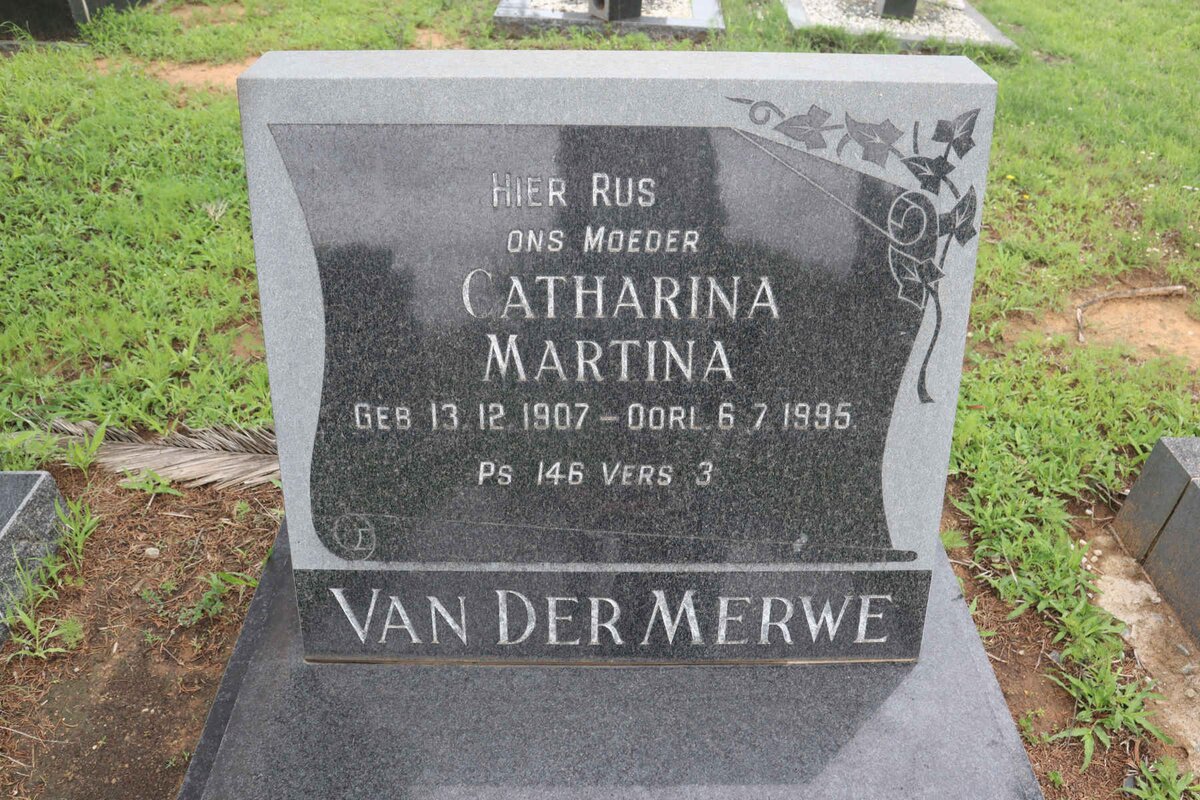 MERWE Catharina Martina, van der 1907-1995