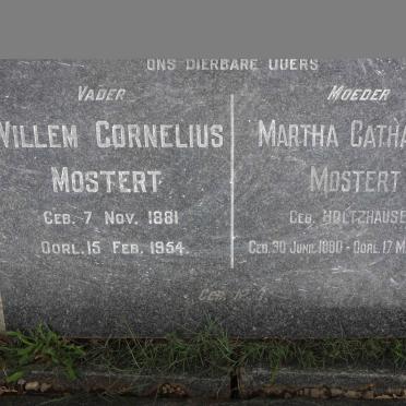 MOSTERT Willem Cornelius 1881-1954 &amp;  Martha Catharina HOLTZHAUSEN 1880-1963