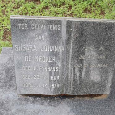 NECKER Susara Johanna, de nee KLEYNHANS 1903-1978