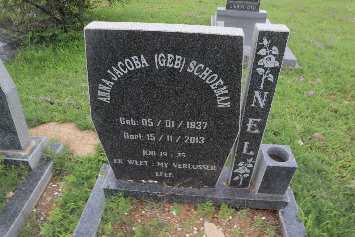 NEL Anna Jacoba nee SCHOEMAN 1937-2013