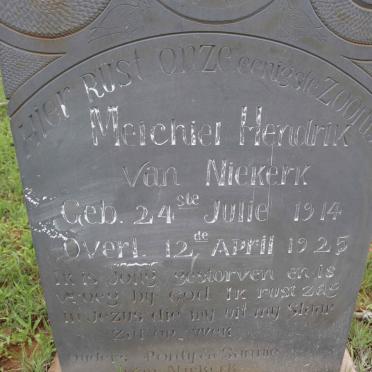 NIEKERK Meichiel Hendrik, van 1914-1925