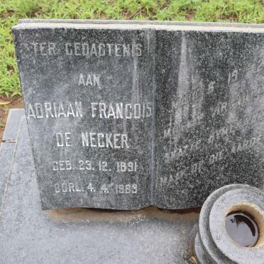 NECKER Adriaan Francois, de 1891-1963