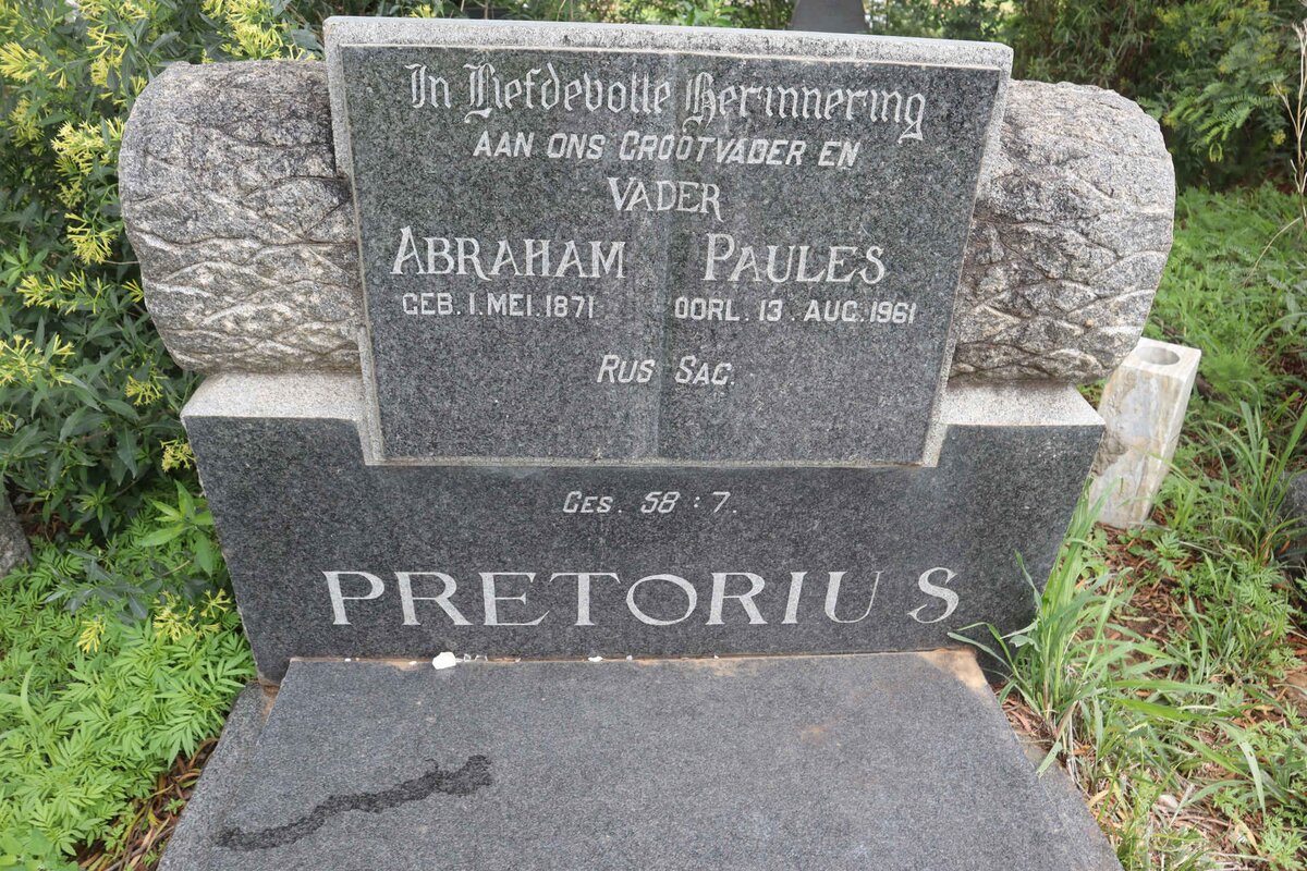 PRETORIUS Abraham Paulus 1871-1961