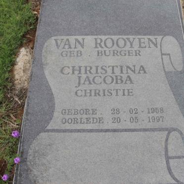 ROOYEN Christina Jacoba, van nee BURGER 1958-1997