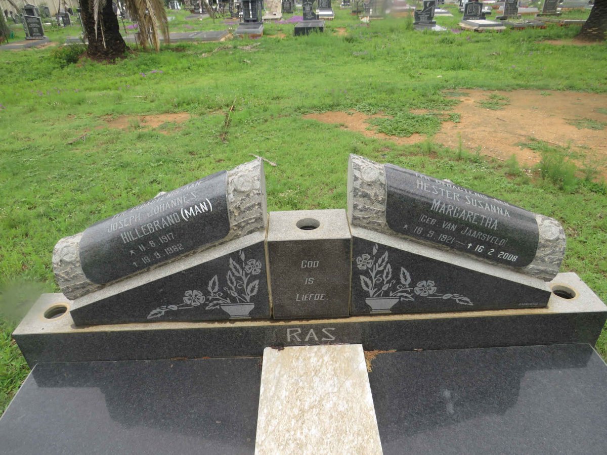 RAS Joseph Johannes Hillebrand 1917-1982 &amp; VAN JAARSVELD Hester Susanna Sophia 1921-2008