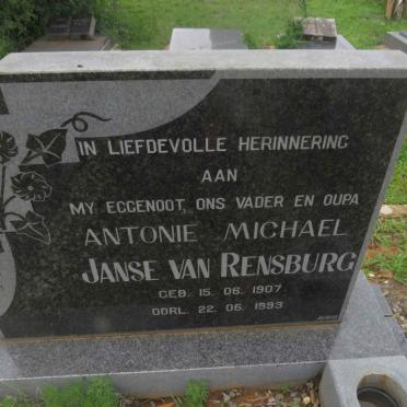 RENSBURG Antonie Michael, Janse van 1907-1993