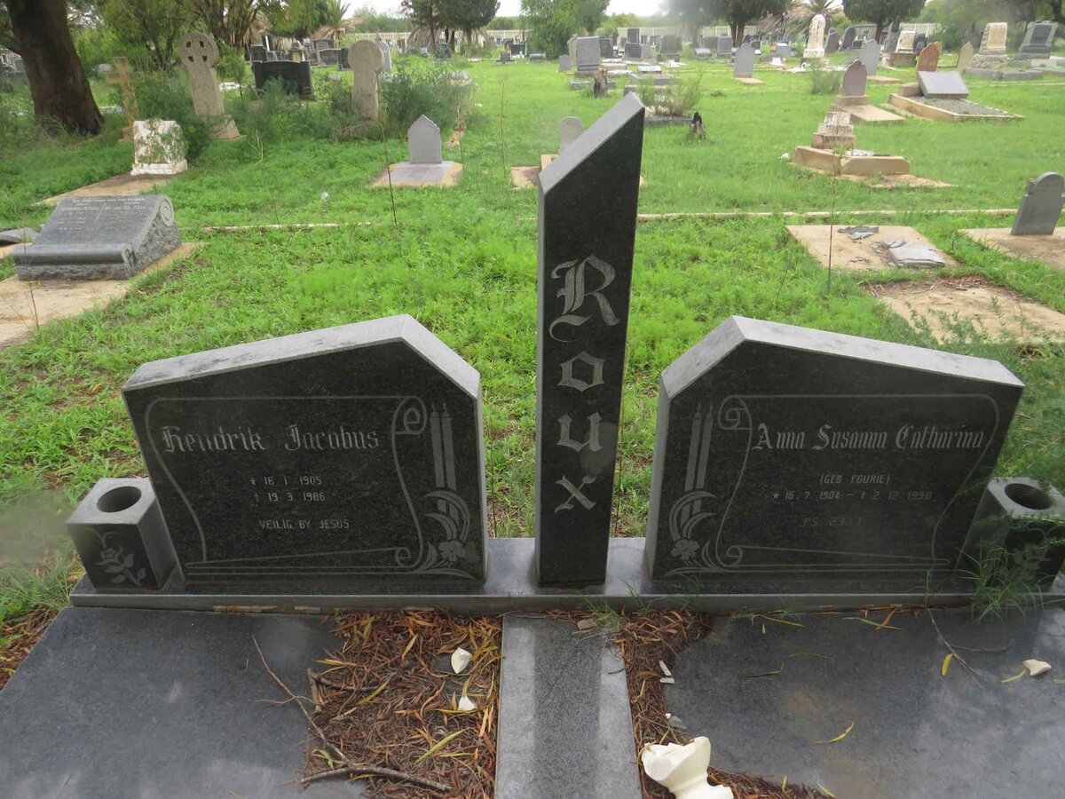 ROUX Hendrik Jacobus 1905-1986 &amp; Anna Susanna Catharina FOURIE1904-1990