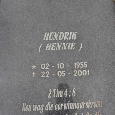 RAS Hendrik 1955-2001 &amp; Anna Wilhelmina VAN ZYL 1957- 