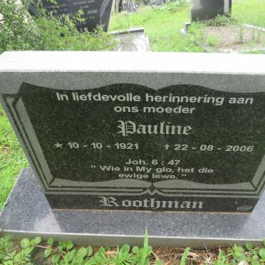ROOTHMAN Pauline 1921-2006