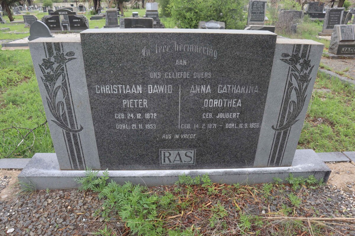 RAS Christiaan Dawid Pieter 1872-1953 &amp; JOUBERT Anna Catharina Dorothea 1871-1956