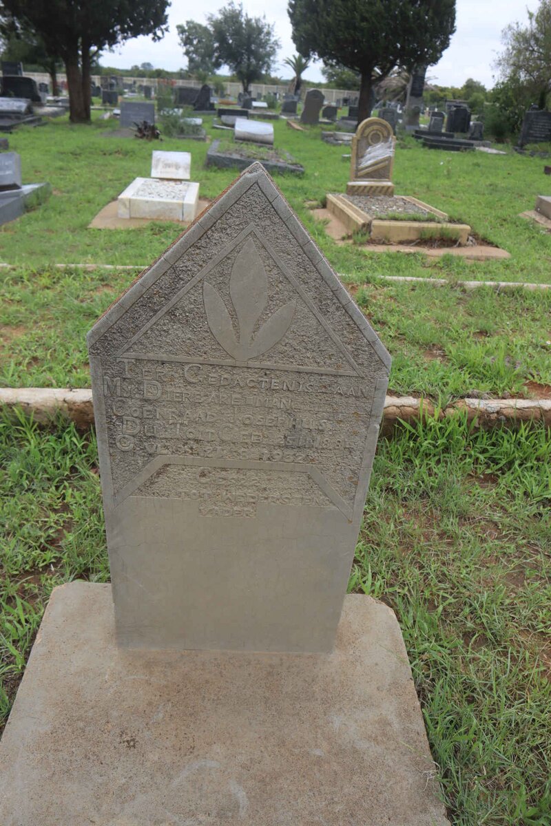 TOIT Coenraad Josephus, du 1884-1932