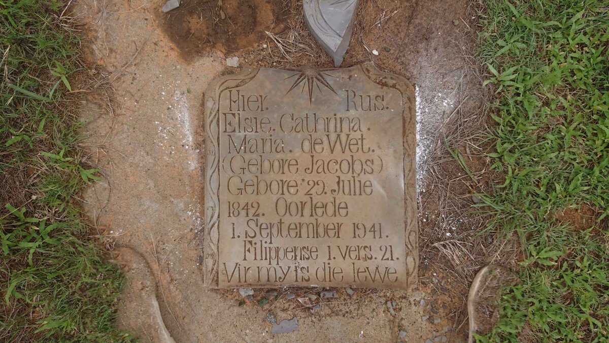 WET Elsie Cathrina Maria, de nee JACOBS 1842-1941