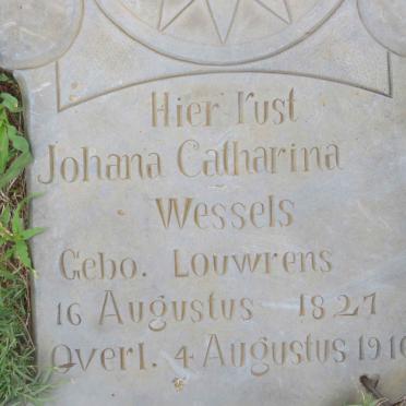 WESSELS Johana Catharina nee LOUWRENS 1827-1916