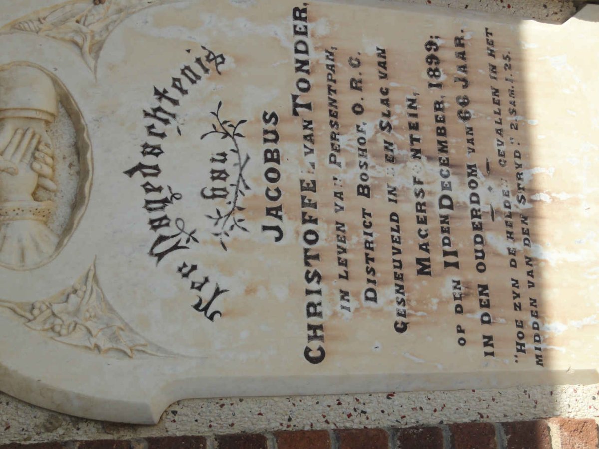 TONDER Jacobus Christoffel, van -1899