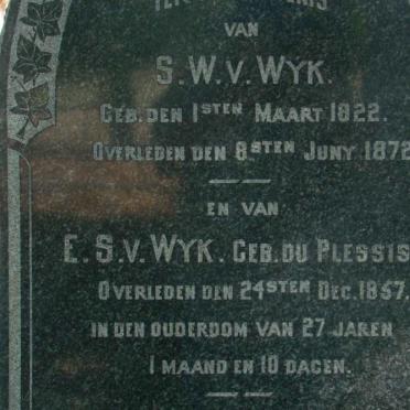 WYK S.W., van 1822-1892 &amp; E.S. DU PLRSSIS -1857