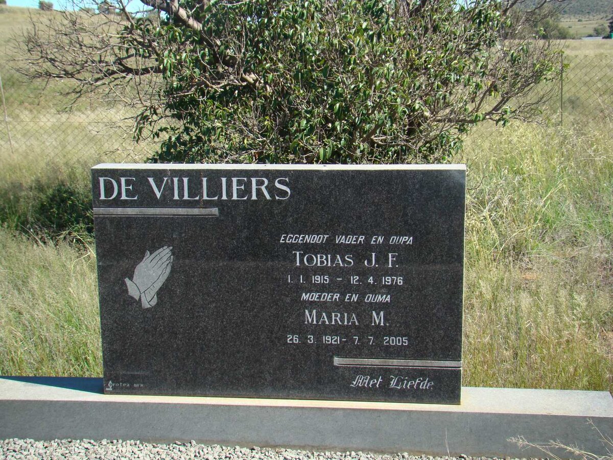 VILLIERS Tobias J.F., de 1915-1976 &amp; Maria M. 1921-2005