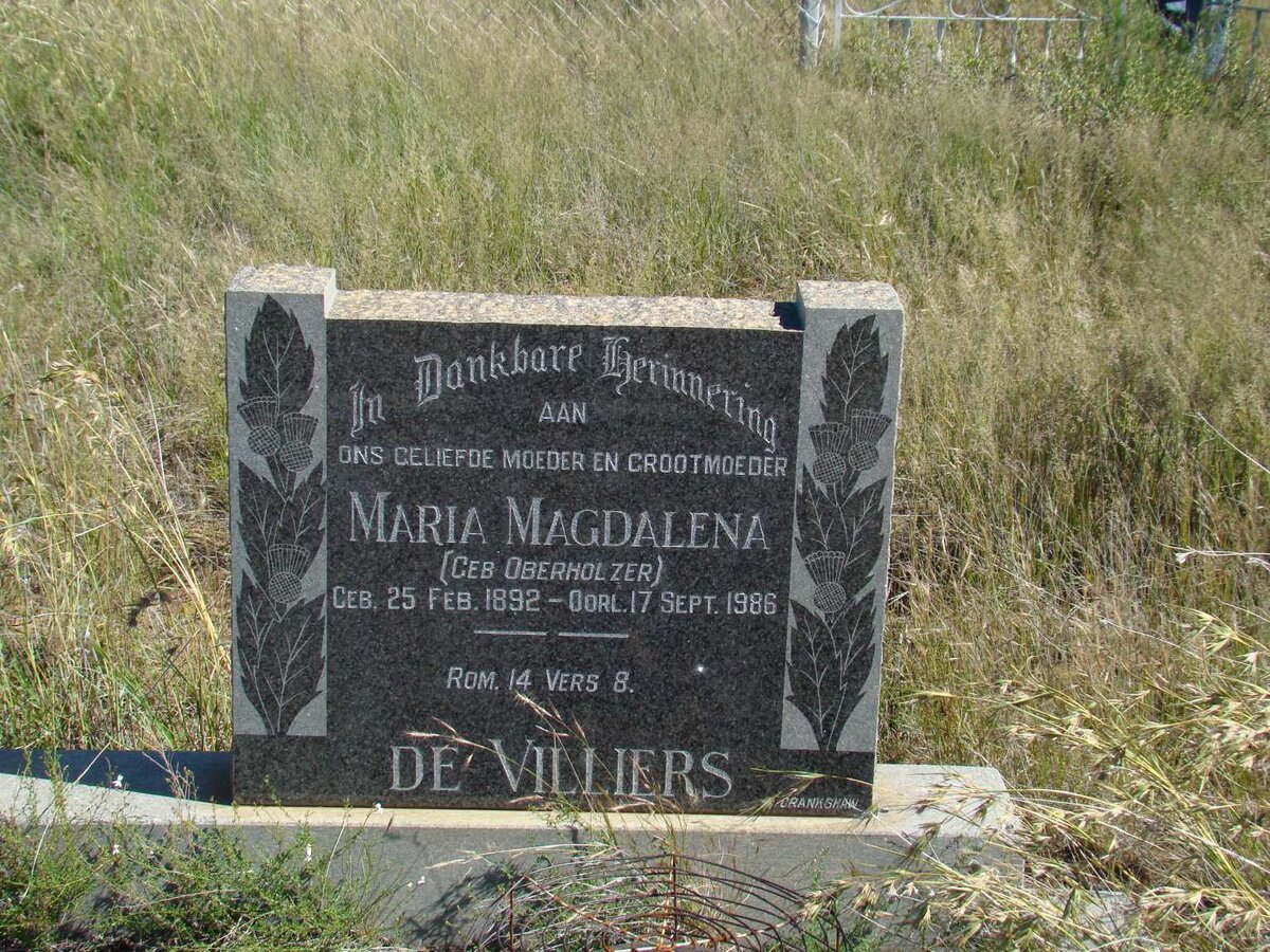 VILLIERS Maria Magdalena, de nee OBERHOLZER 1892-1986