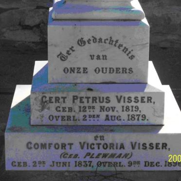 VISSER Gert Petrus 1819-1979 &amp; Comfort Victoria PLEWMAN 1837-1896