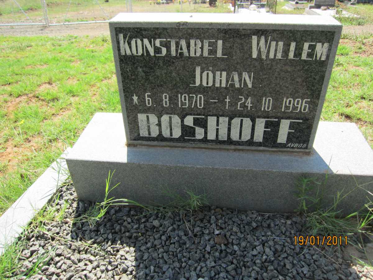 BOSHOFF Willem Johan 1970-1996
