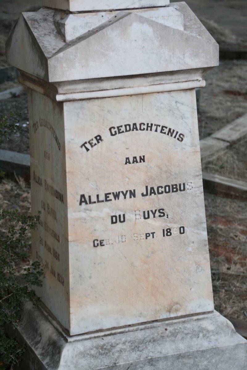 BUYS Allewyn Jacobus, du 1860- & Alida Barendina 1864-1932