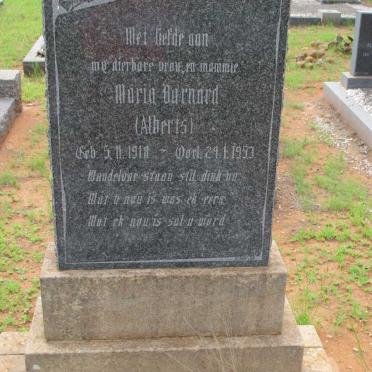 BARNARD Maria nee ALBERTS 1918-1953