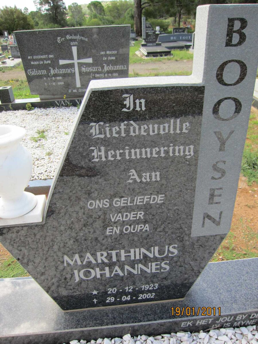 BOOYSEN Marthinus Johannes 1923-2002