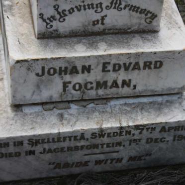 FOGMAN Johan Edvard 1857-1902