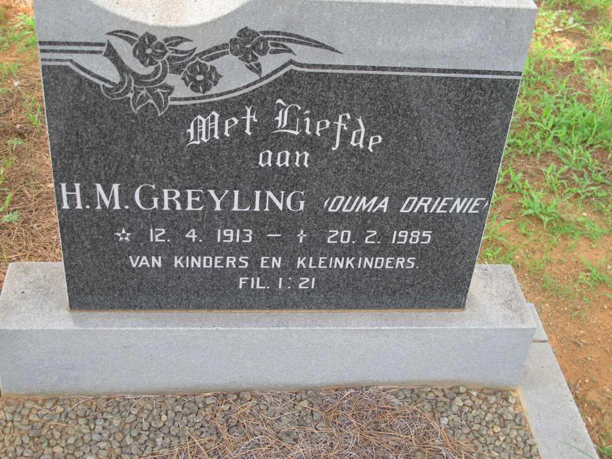 GREYLING H.M. 1913-1985