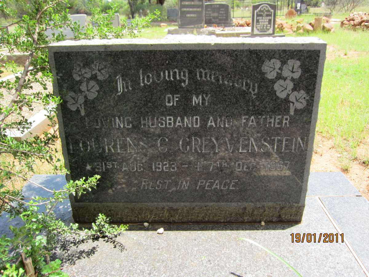 GREYVENSTEIN Lourens C. 1923-1967