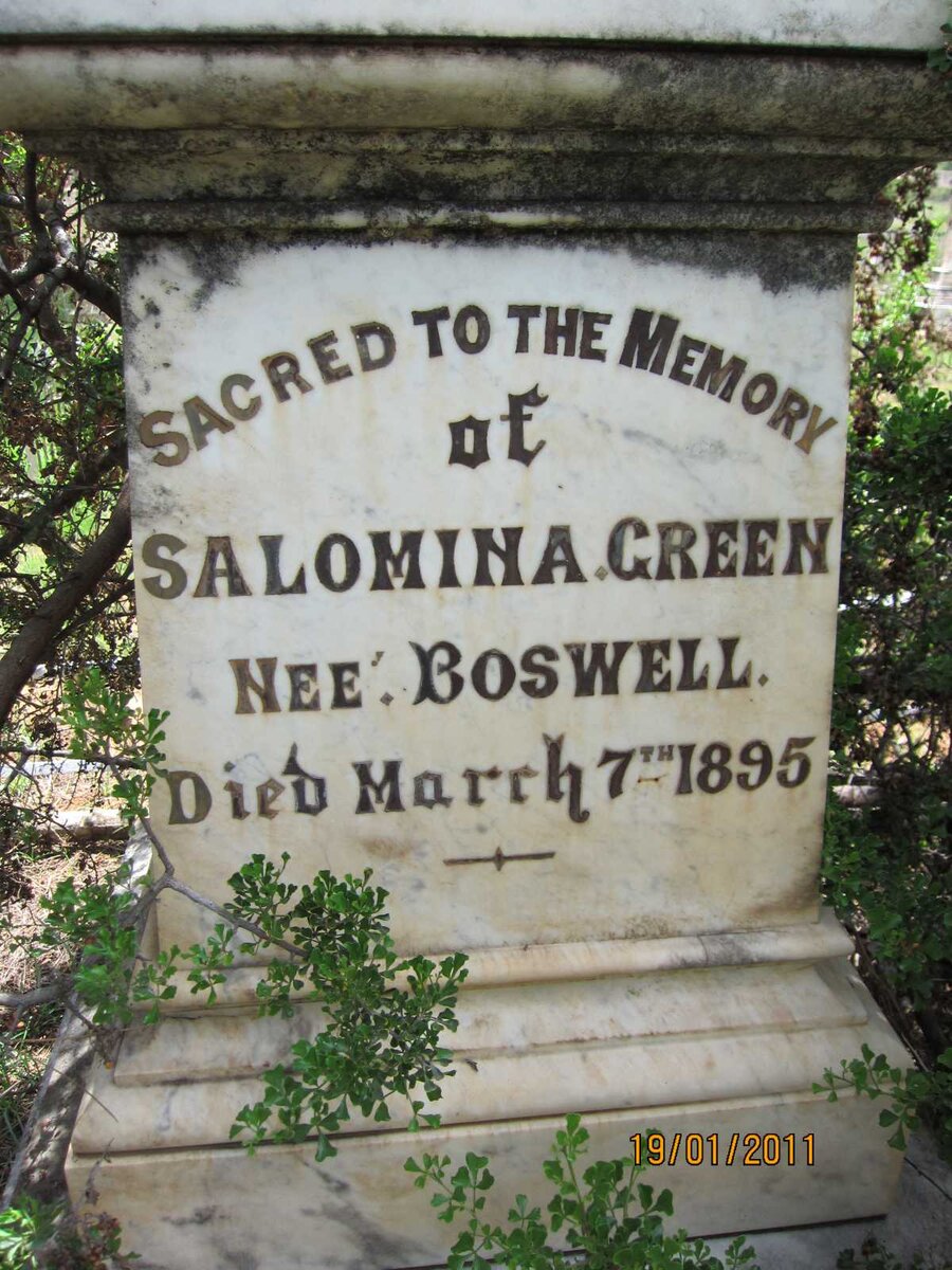 GREEN Salomina nee BOSWELL -1895