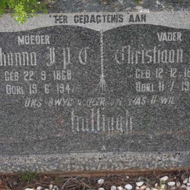 HATTINGH Christiaan J.A. 1864-1950 &amp; Johanna ? 1868-194?