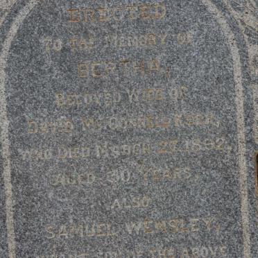 KERR Bertha, McConnell -1892  :: McCONNELL KERR Samuel Wensley -1886