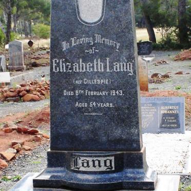 LANG Elizabeth nee GILLESPIE -1943