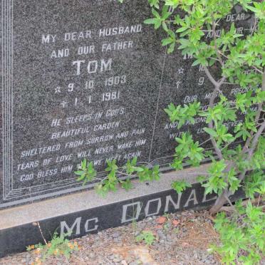 McDONALD Tom 1903-1981 :: McDONALD Stanley 1931-1979