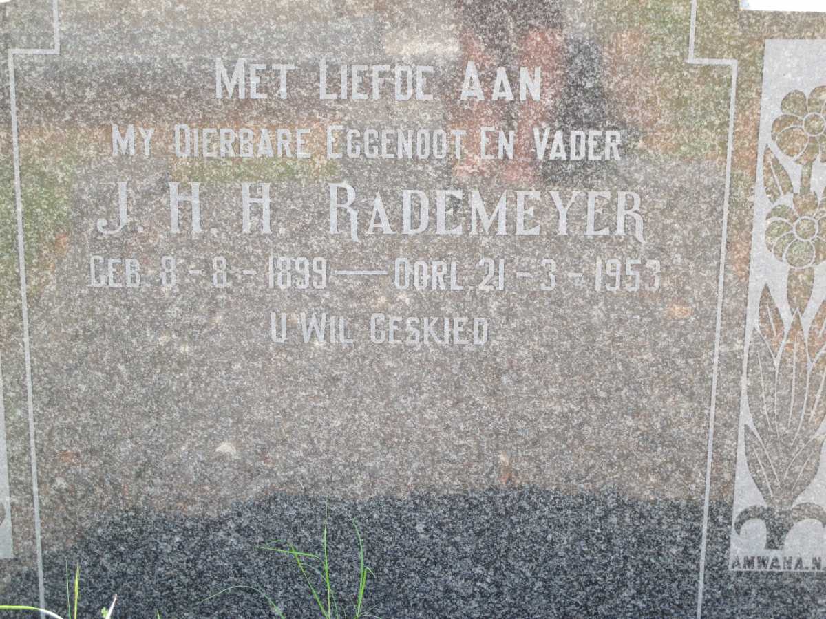 RADEMEYER J.H.H. 1899-1953