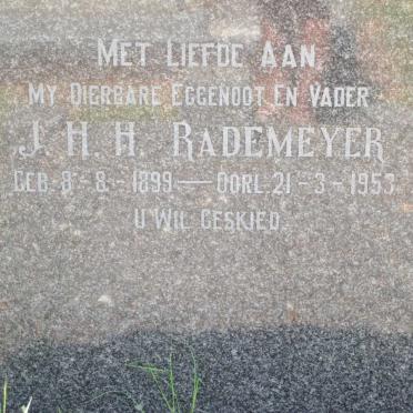 RADEMEYER J.H.H. 1899-1953